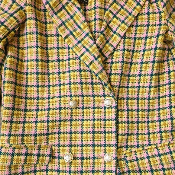 NWT ASOS  "I Saw It First" Plaid Women's Jacket Sz.4 polyester unlined - Picture 2 of 12